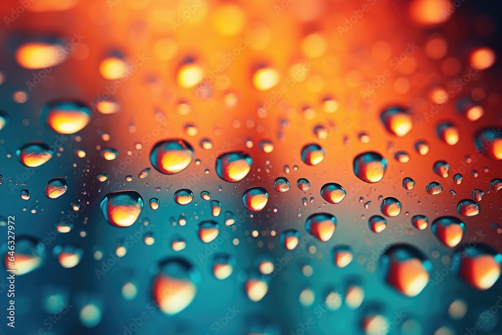 Abstract rain drop on colorful background. Generative AI