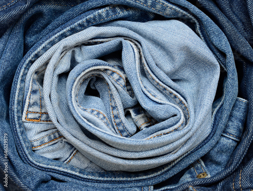 Light and dark blue jeans r...
