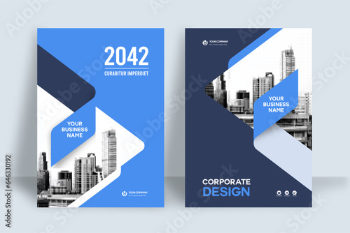 City Background Business Book Cover Design Template 