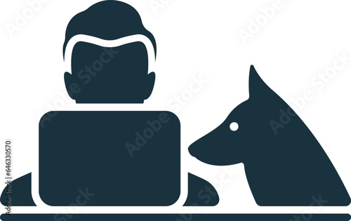Pet-friendly workplace icon. Monochrome simple sign from employee benefits collection. Pet-friendly workplace icon for logo, templates, web design and infographics.