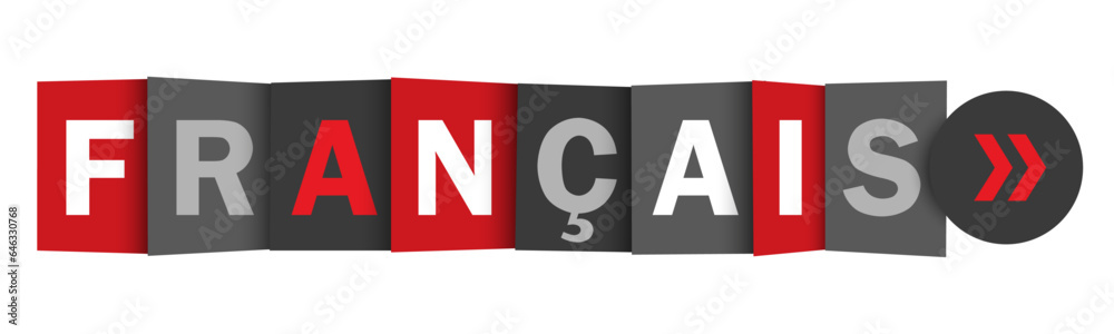 Fototapeta premium FRANCAIS (FRENCH in French) red and gray vector web button