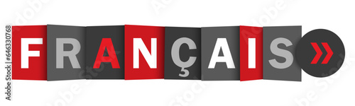 FRANCAIS (FRENCH in French) red and gray vector web button