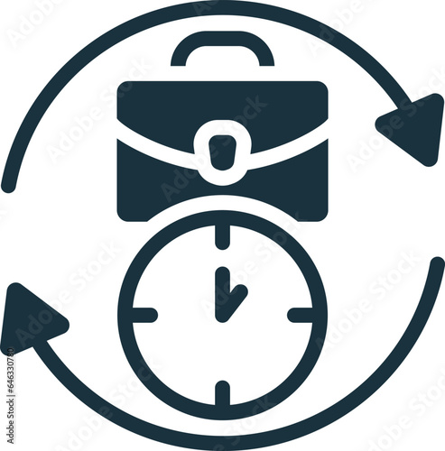 Flexible hours icon. Monochrome simple sign from employee benefits collection. Flexible hours icon for logo, templates, web design and infographics.