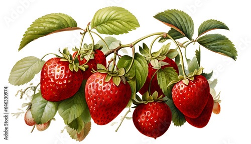 strawberry and leaves