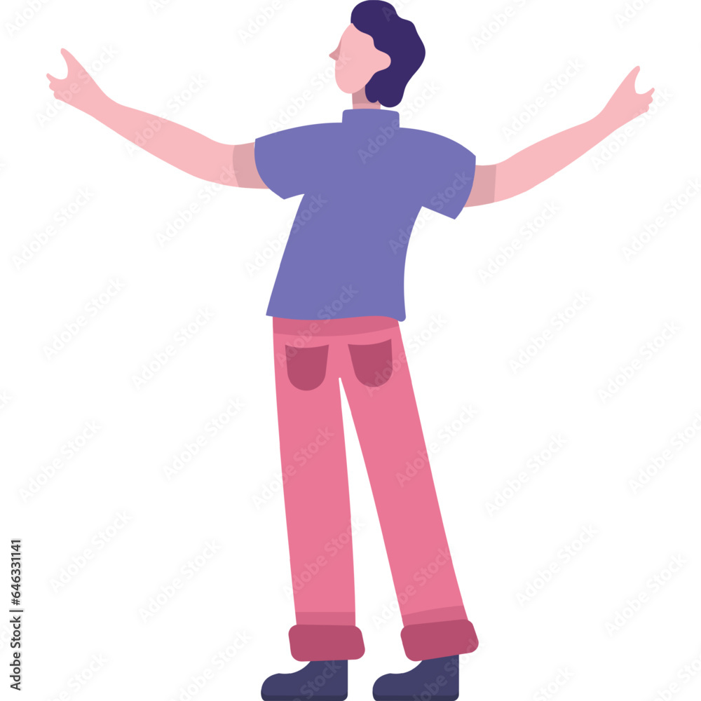 Man spread arms vector icon isolated on white Man spread arms vector icon isolated on white