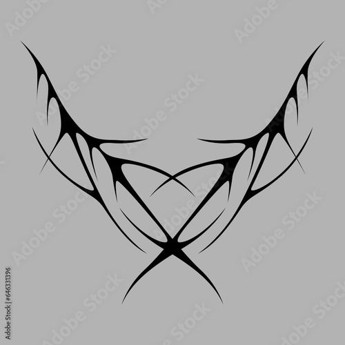 Cyber sigilism design. Neo tribal gothic style tattoo.
