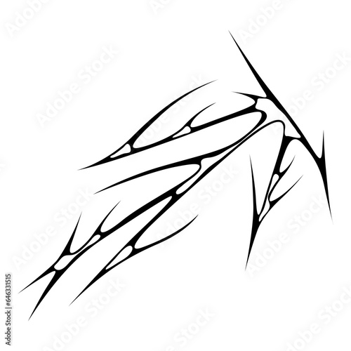 Cyber sigilism design. Neo tribal gothic style tattoo.