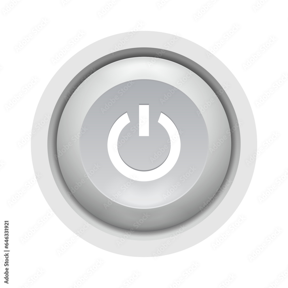 White power button. Vector illustration for your design.