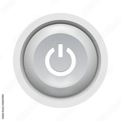 White power button. Vector illustration for your design.