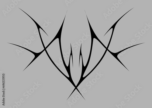 Cyber sigilism design. Neo tribal gothic style tattoo.