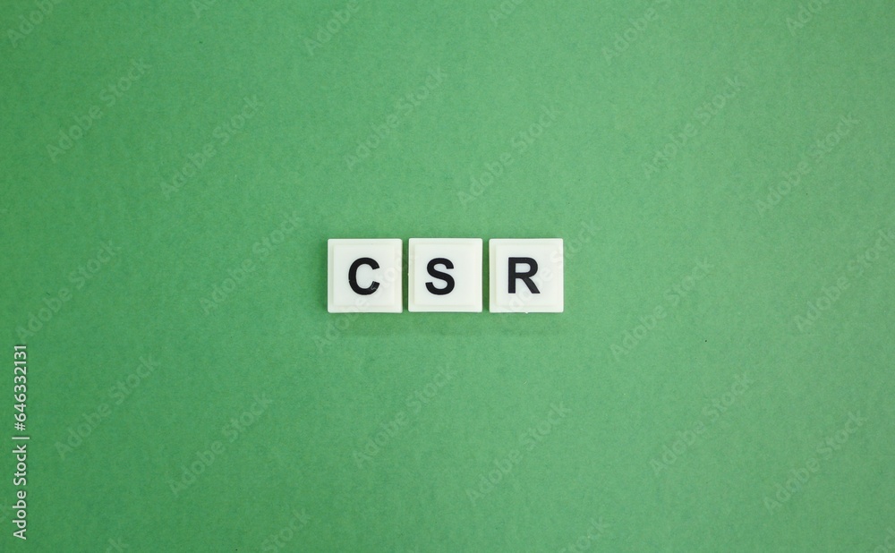 letters of the alphabet with the word CSR abbreviation (Corporate social responsibility) letters of the alphabet with the word CSR abbreviation (Corporate social responsibility)