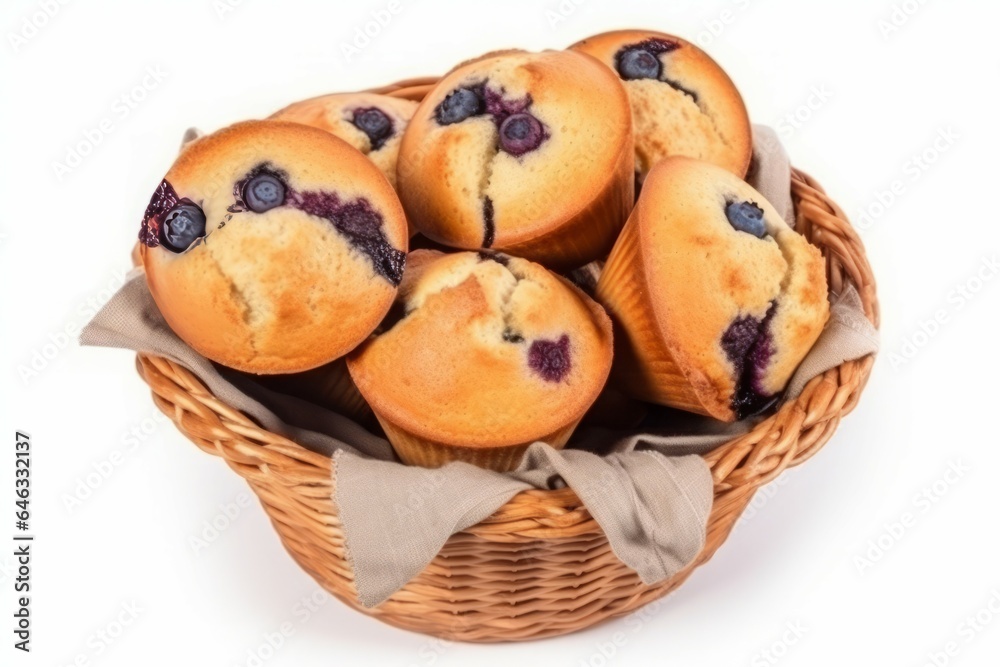 Basket blueberry muffins. Generate Ai Basket blueberry muffins. Generate Ai