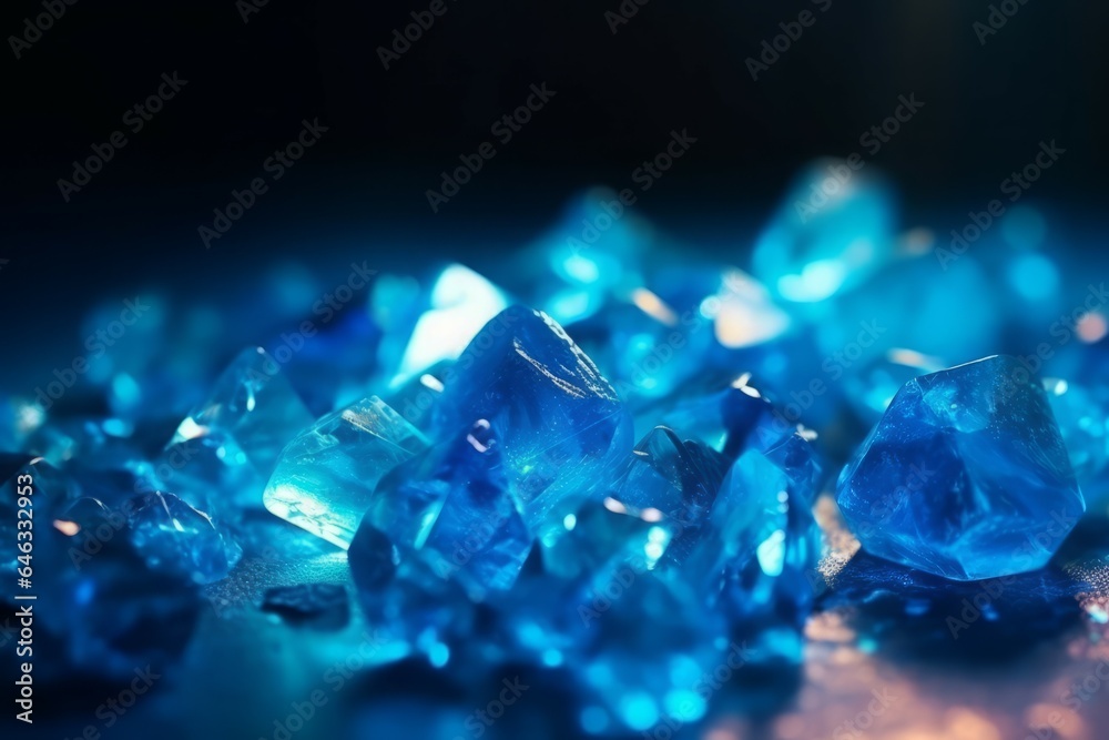 Blue crystal glass. Generate Ai