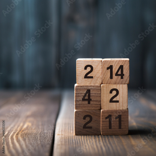 Image of wooden cubes with text