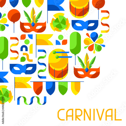 Carnival party background. Mardi Gras illustration for traditional holiday or festival.