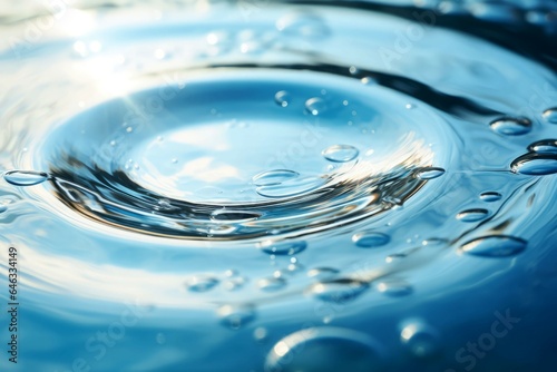 Transparent water droplet circle. Generate Ai