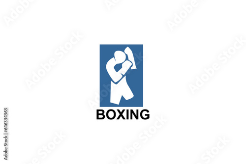 Boxing sport vector line icon. sportsman, practice boxing stance. sport pictogram illustration.