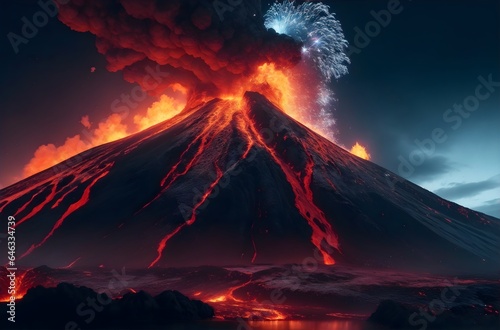 Volcano Fire AI Generated