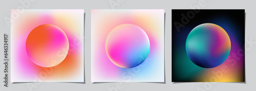 Set of creative covers or posters concept in modern minimal style for corporate identity, branding, social media advertising, promo. Minimalist cover design template with dynamic fluid gradient.