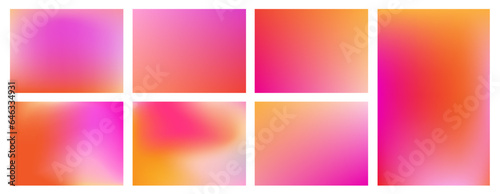 Set of bright multicolored gradient backgrounds. For covers, wallpapers, branding, web and print, social media stories, shop template and brochure. © Udomdech