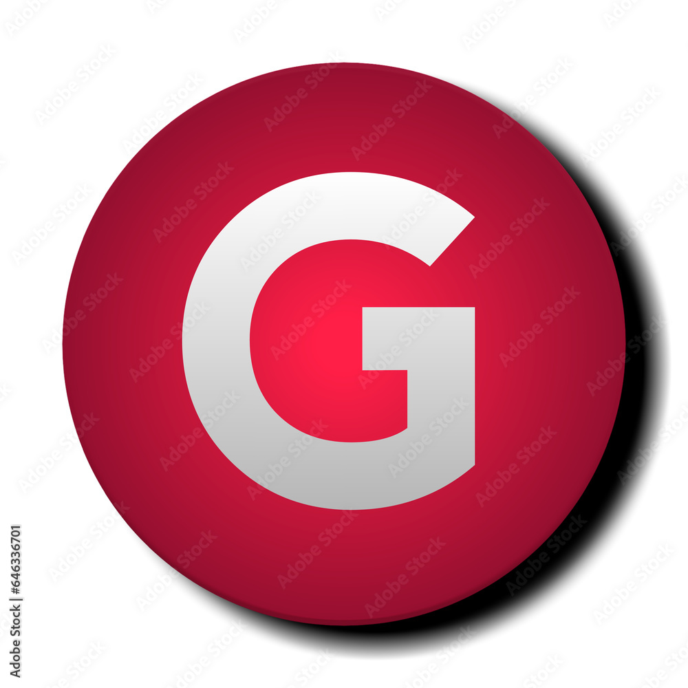 button with G alphabet letters on transparent background red color sign symbol for design elements button with G alphabet letters on transparent background red color sign symbol for design elements