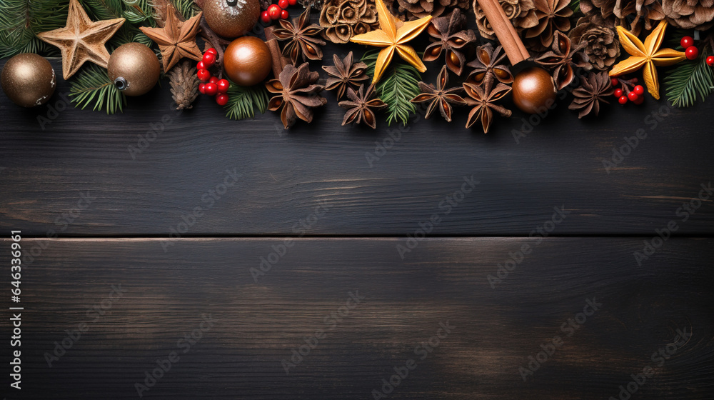 Naklejka premium a minimalist Christmas background with copy space