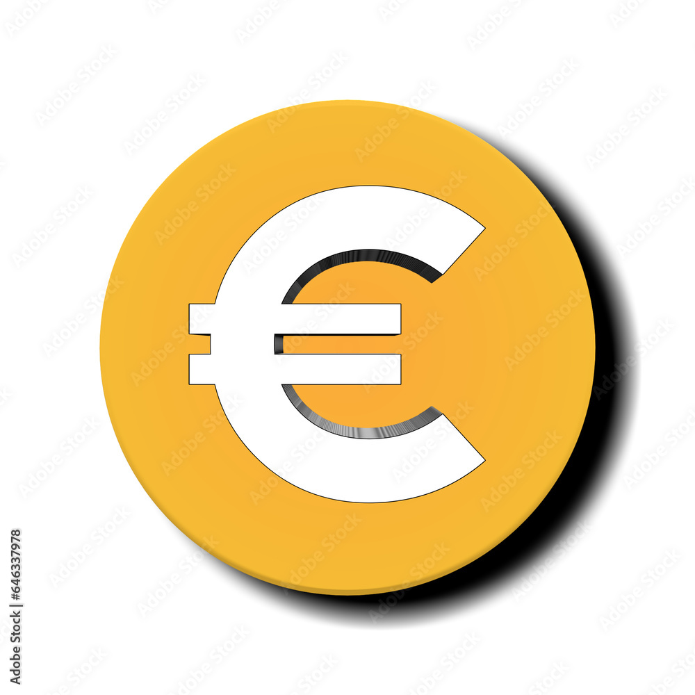 Euro money coin currency on transparent background for design elements business concept Euro money coin currency on transparent background for design elements business concept