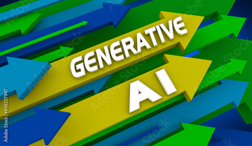 Generative AI Use Rising Increase Arrows Up Higher Artificial Intelligence 3d Illustration