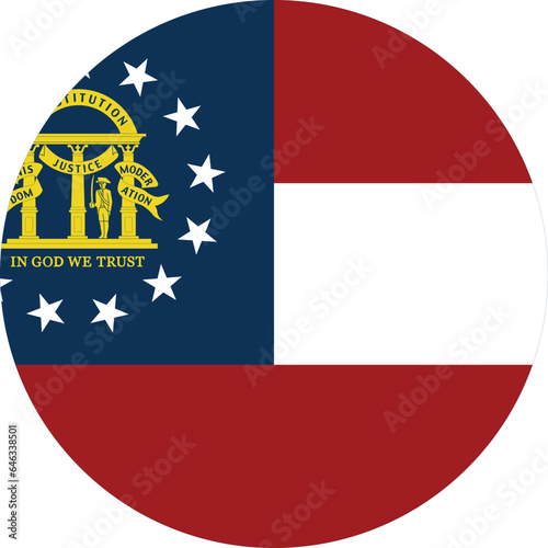 Circle badge flag of US federal state of Georgia
