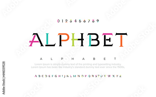 Premium Modern alphabet letters and numbers. Elegant wedding typography classic serif font decorative vintage retro. Creative vector illustration
