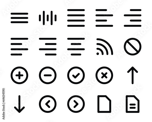 Bold line icons set for User interface.