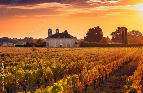 France vineyard landscape. Generate Ai