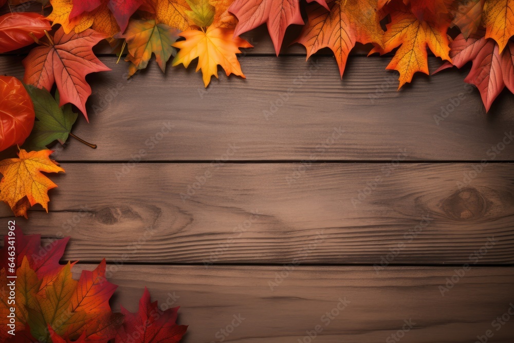 Leaf autumn frame on background. Generative AI Leaf autumn frame on background. Generative AI