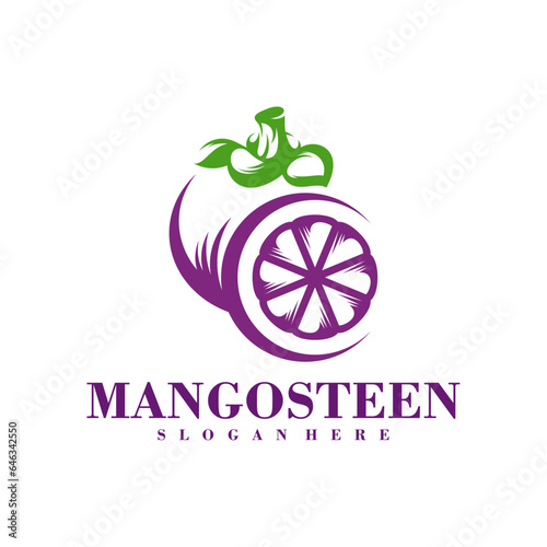 Mangosteen logo design Template. Creative Mangosteen logo vector illustration.