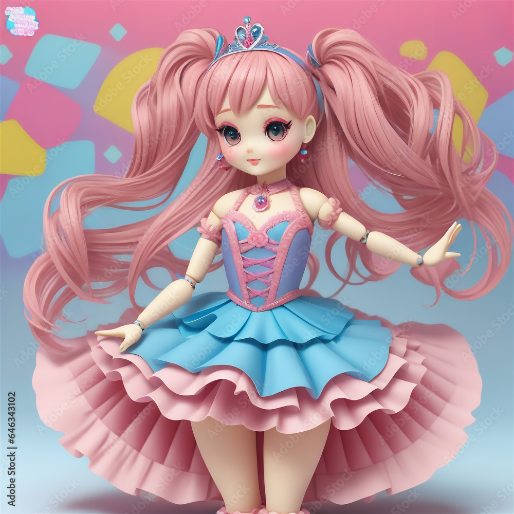 cartoon chip ballerina girl. Cute 3d ballerina girl visual. cartoon chip ballerina girl. Cute 3d ballerina girl visual.