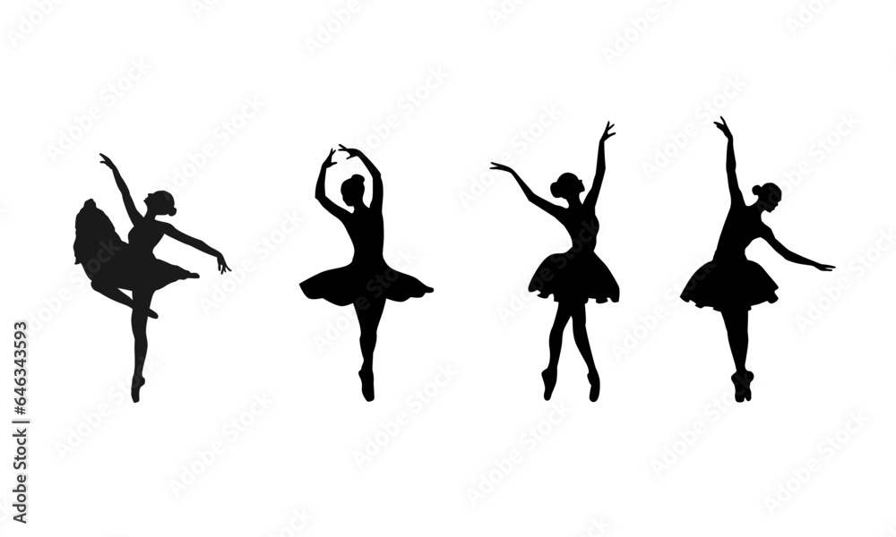 custom made wallpaper toronto digitalYoung ballet dancer standing in pose flat design on grey background. Vector illustration Design, ballerinas in special dancing dresses