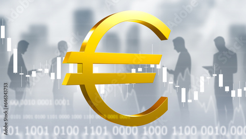 Euro logo. Economic backgro...