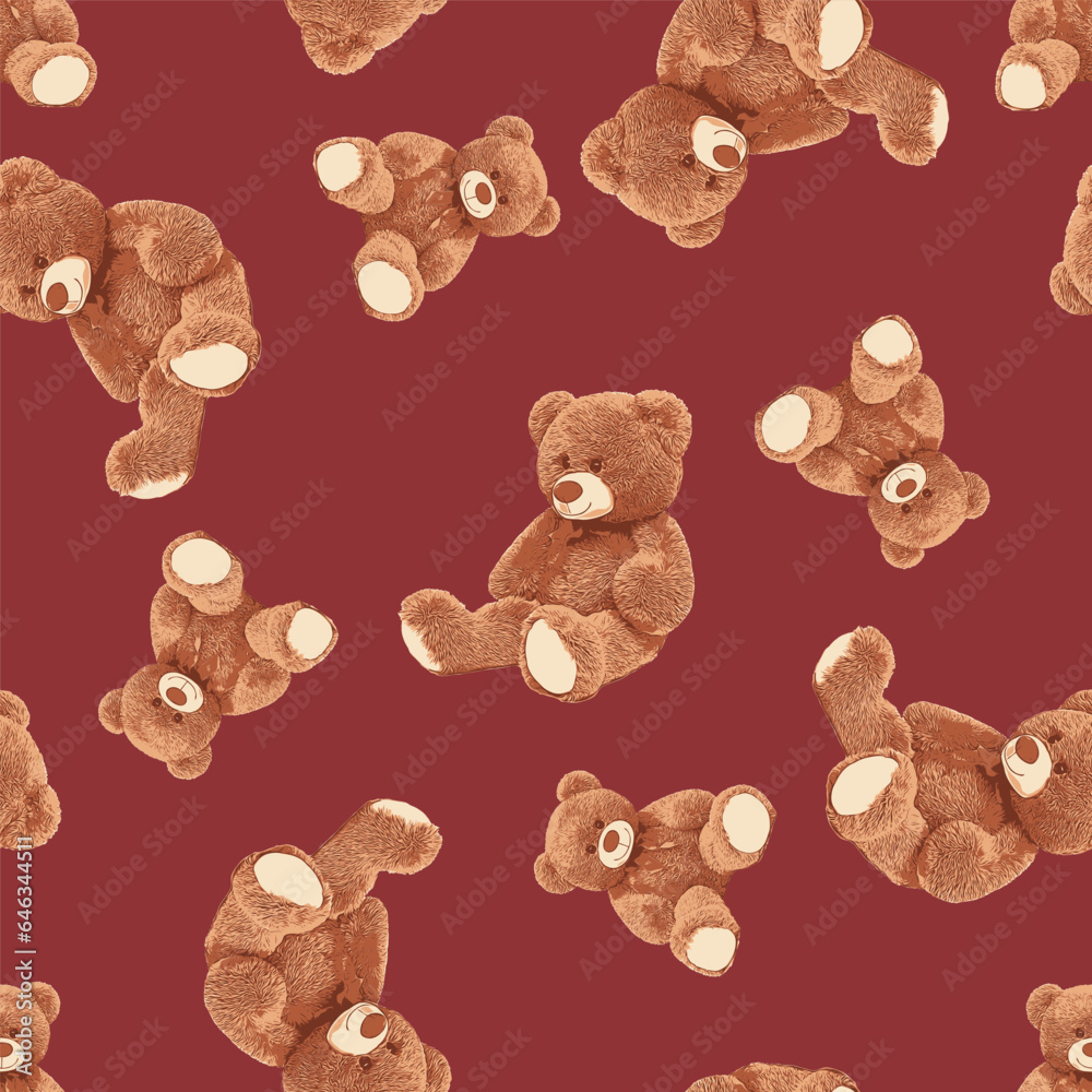 Fototapeta premium SEAMLES TEDDY BEAR PATTERN 069