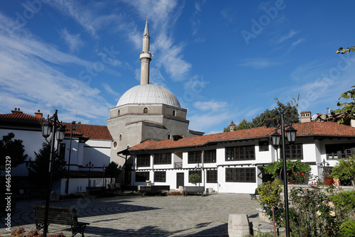 Albanian league of Prizren and mosque, Prizren, Kosovo.