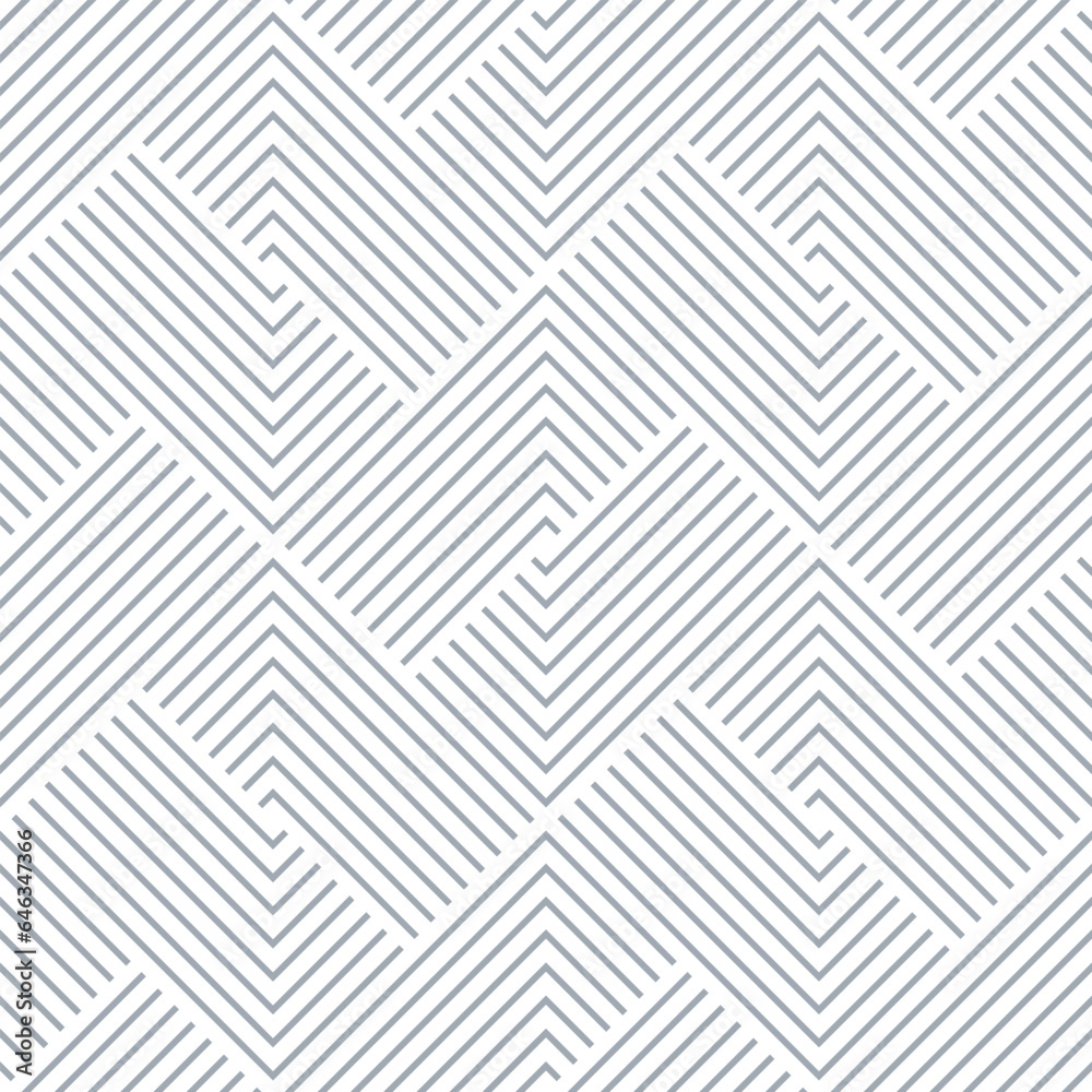 Abstract geometric pattern with stripes, lines. Seamless vector background. White and gray ornament. Simple lattice graphic design