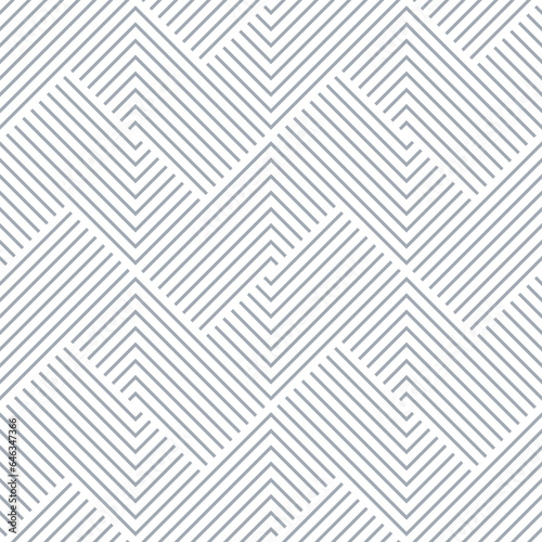 Abstract geometric pattern with stripes, lines. Seamless vector background. White and gray ornament. Simple lattice graphic design