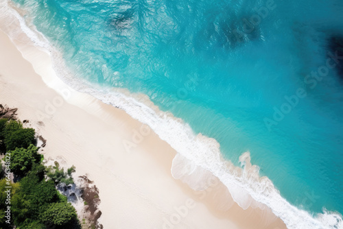 summer holiday beach ocean seascape top view copy space