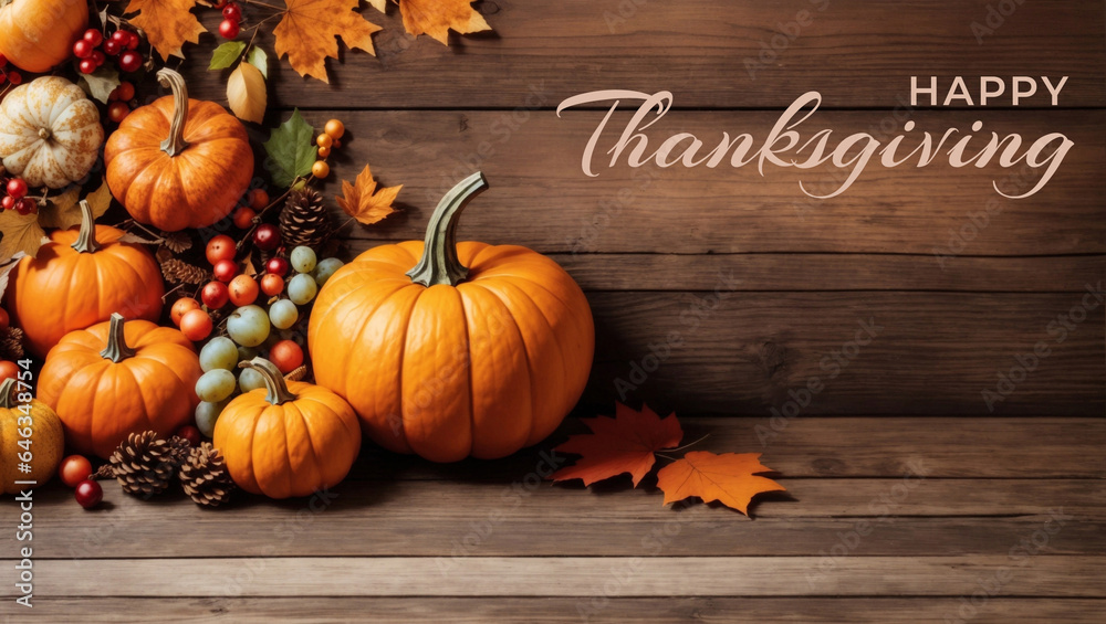 custom made wallpaper toronto digitalFestive Autumn Pumpkin Leaf and Fruit Border of happy thanksgiving day text