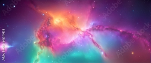 Colorful space nebula with stars from Generative AI