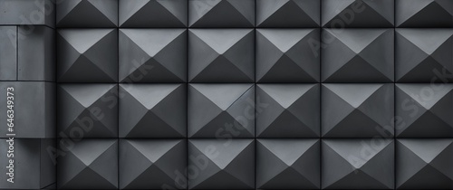 Modern dark concrete blocks wall pattern from Generative AI