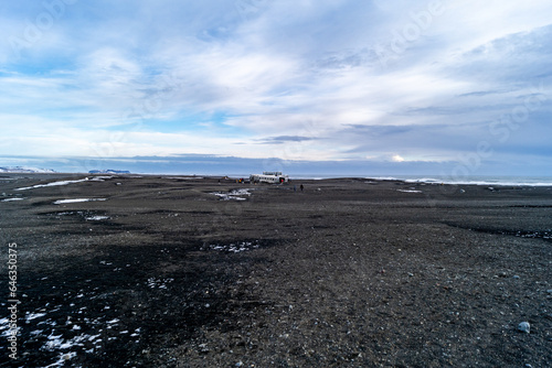 landscape of the river in winter