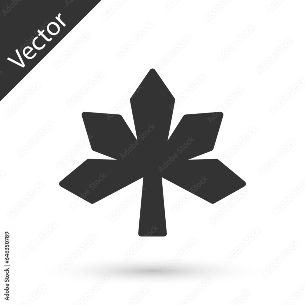 Obraz premium Grey Chestnut leaf icon isolated on white background. Vector