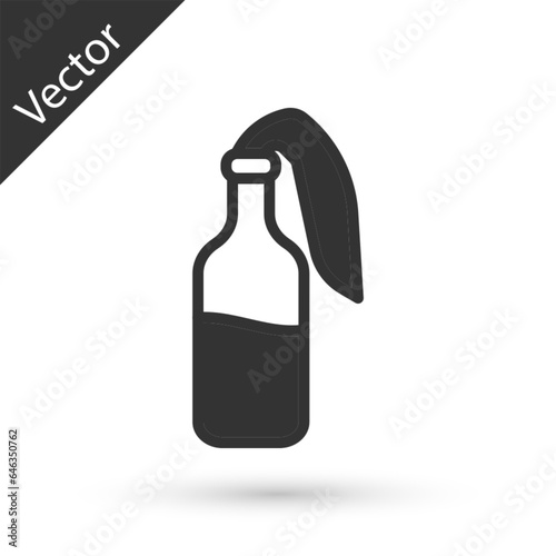 Grey Cocktail molotov icon isolated on white background. Vector