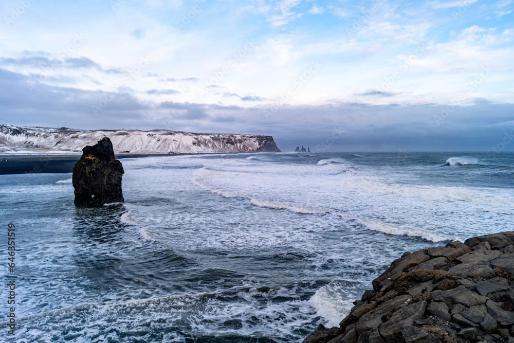 waves on the beach in iceland