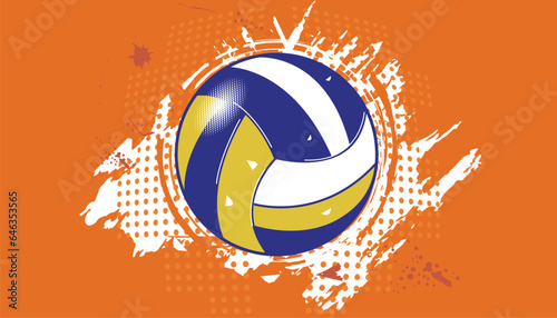 Volleyball pop art design. Vector illustration.